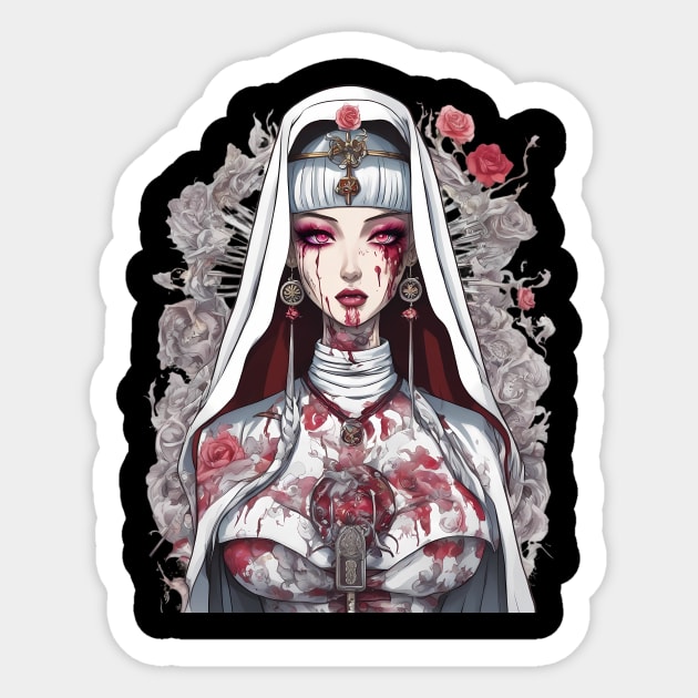 Antichrist Nun Sticker by animegirlnft